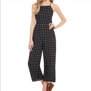 Blue pepper windowpane jumpsuit